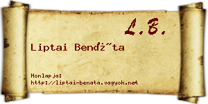 Liptai Benáta névjegykártya
